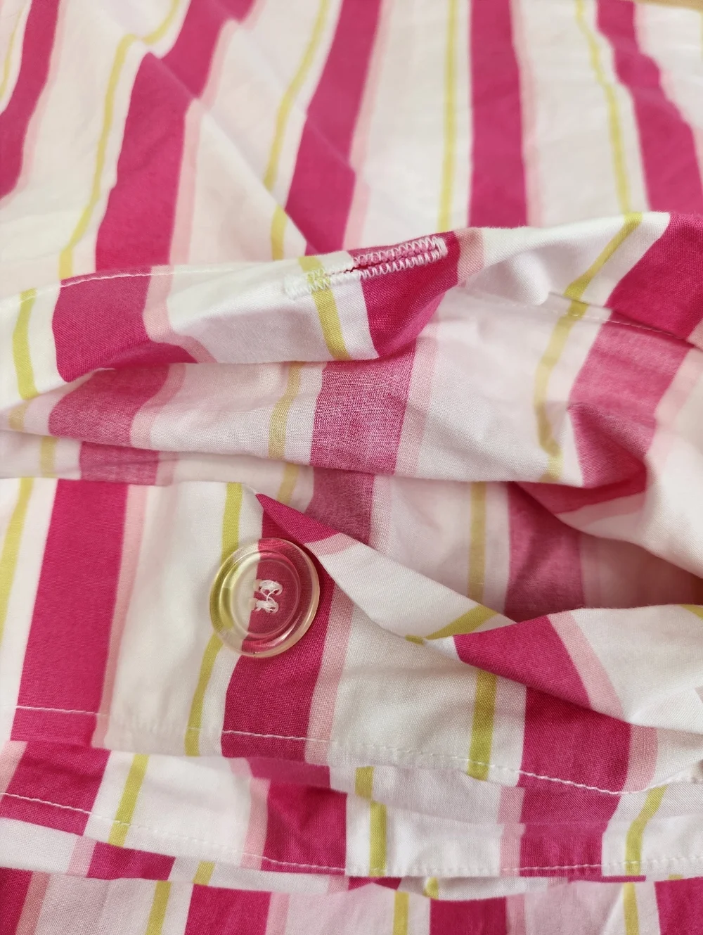 Pottery Barn Kids Striped Duvet Cover Sz Sz F/Q Bright Colorful Pink Lime